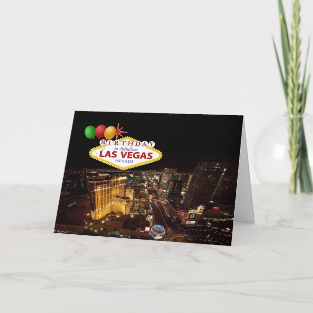 BIRTHDAY in Fabulous Las Vegas Card Kort (Framsida)