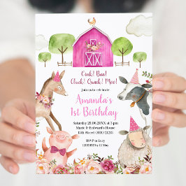Birthday-inbjudan för flicka Farm Inbjudningar