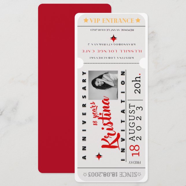 BIRTHDAY-INBJUDAN MEDDELANDE (Fram/baksida)