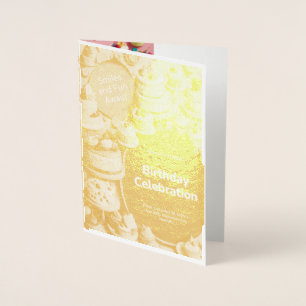 BIRTHDAY-INBJUDKORT FOLIERAT KORT