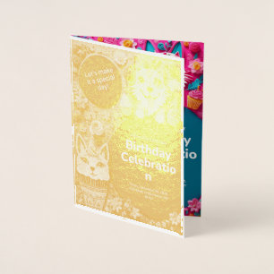 BIRTHDAY-INBJUDKORT FOLIERAT KORT