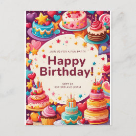 BIRTHDAY-INBJUDKORT INBJUDAN VYKORT