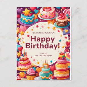 BIRTHDAY-INBJUDKORT INBJUDAN VYKORT