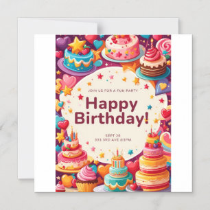 BIRTHDAY-INBJUDKORT MAGNETISK INBJUDNINGSKORT