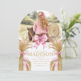 Birthday Invitation Blonde Girl Riding Horse Inbjudningar
