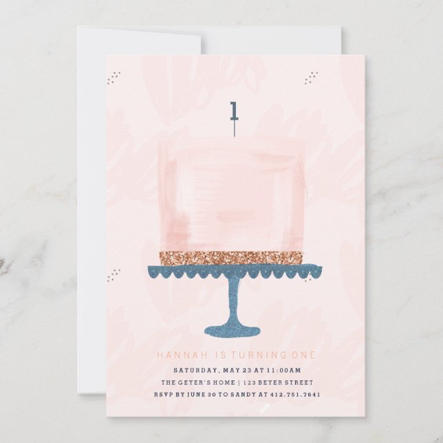 BIRTHDAY INVITATION - CAKE OCH CANDLE INBJUDNINGAR (Framsida)