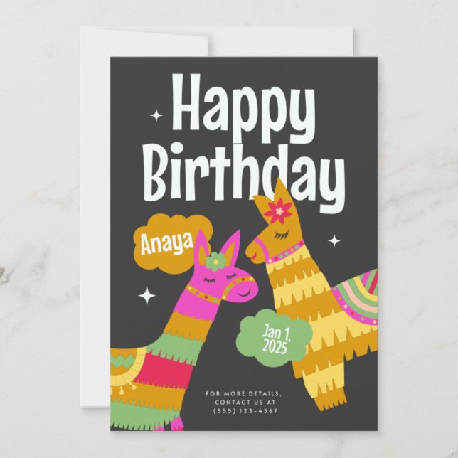 Birthday Invitation Card Design for adults or kids Inbjudningar (Framsida)