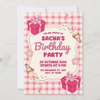 Birthday Invitation Clean Modern Minimal Style Inbjudningar