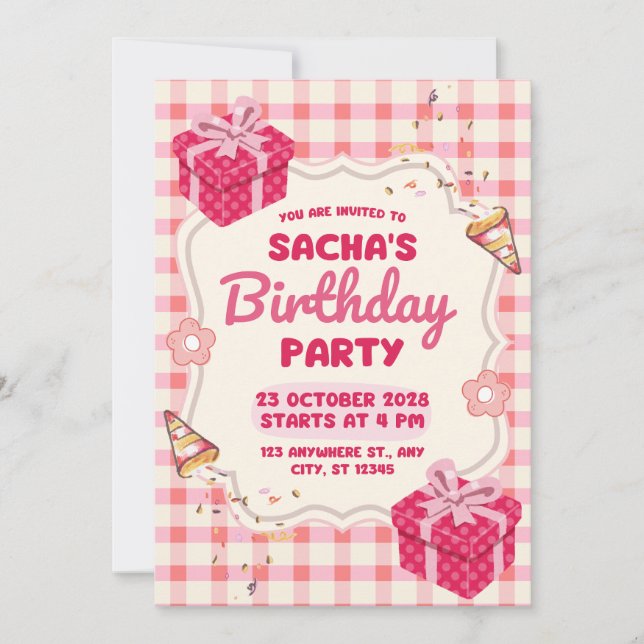 Birthday Invitation Clean Modern Minimal Style Inbjudningar (Framsida)