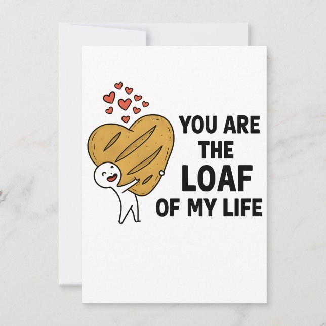 Birthday Invitation - Cute Bread Pun Party Invite Inbjudningar (Framsida)