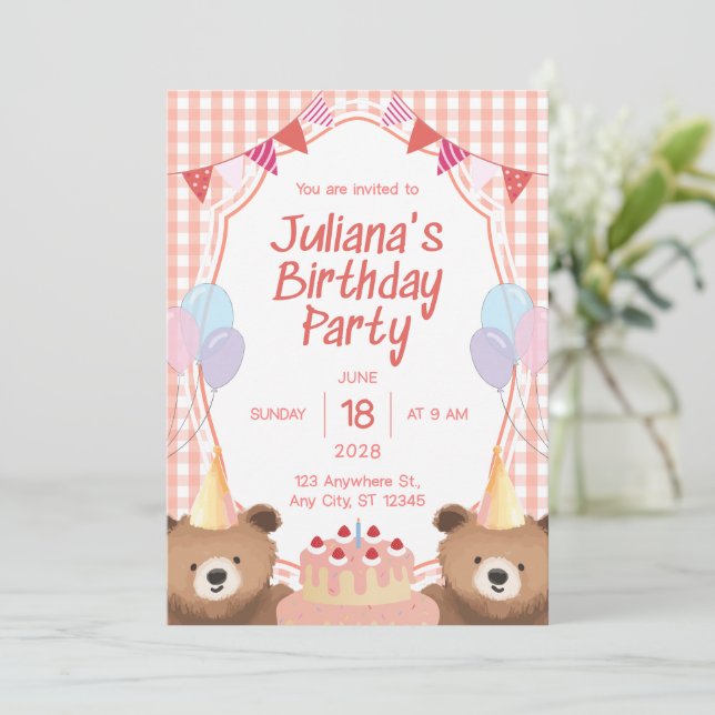 Birthday Invitation Gold Luxury Elegant Design Inbjudningar (Stående Fram)