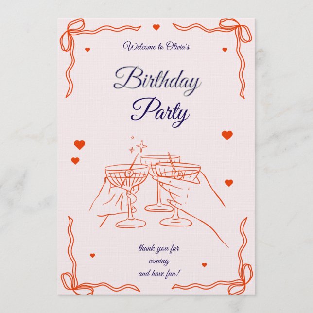 Birthday invitation inbjudningar (Framsida)