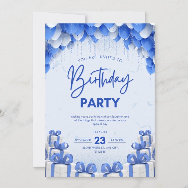 birthday invitation inbjudningar (Framsida)