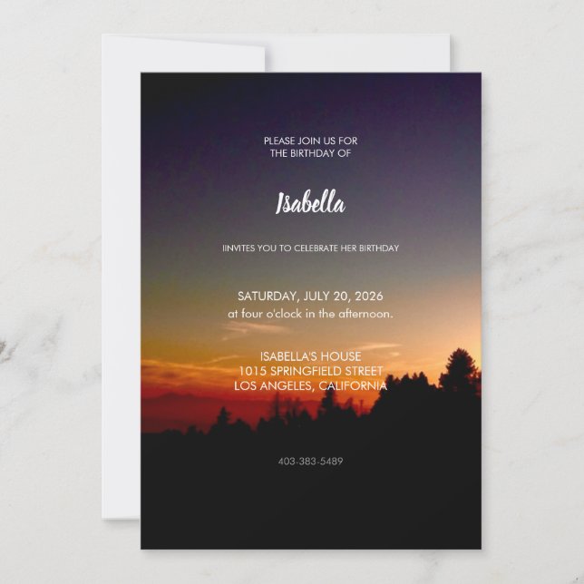 Birthday Invitation Inbjudningar (Framsida)