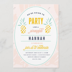 BIRTHDAY INVITATION - PARTY LIKSOM ETT PINEAPPES INBJUDNINGAR