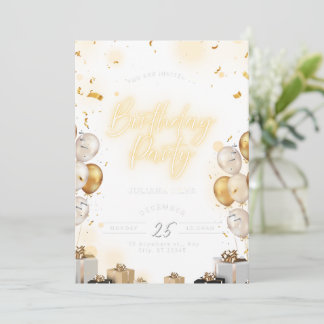 Birthday Invitation Pink Aesthetic Cute Design Inbjudningar
