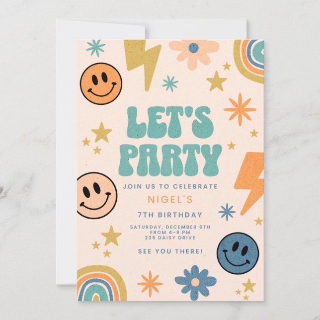 Birthday Invitation Postcards Design Inbjudningar (Framsida)