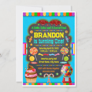 Birthday invitation Sweet candy Inbjudningar