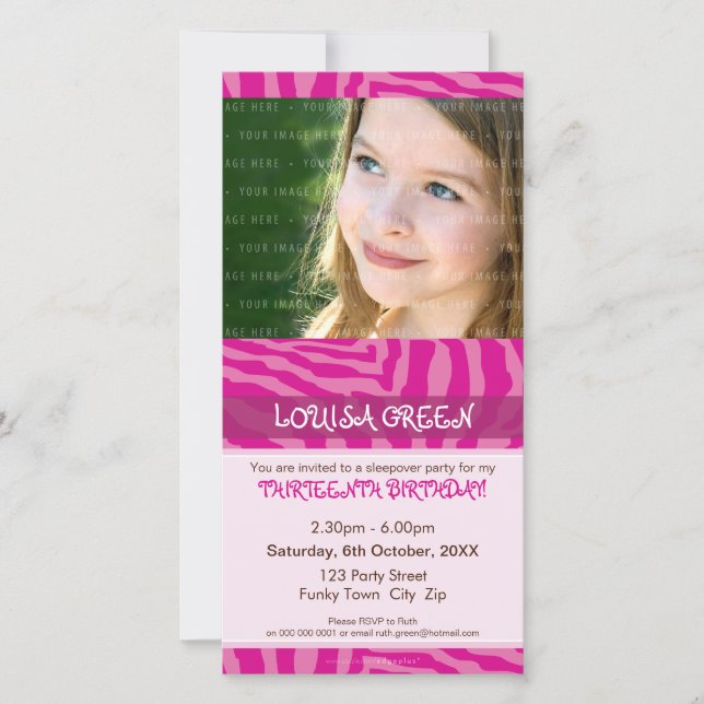 BIRTHDAY INVITATIONS: djurtryck 3 (Framsida)