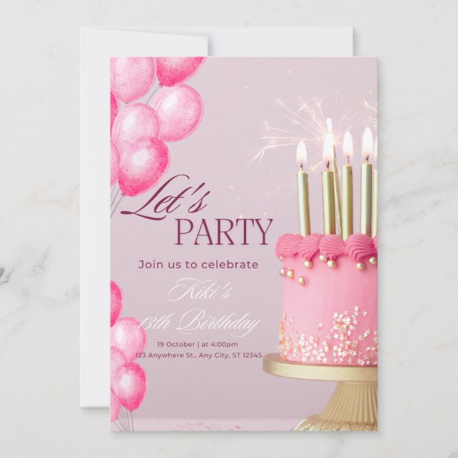 Birthday invitations  inbjudningar (Framsida)