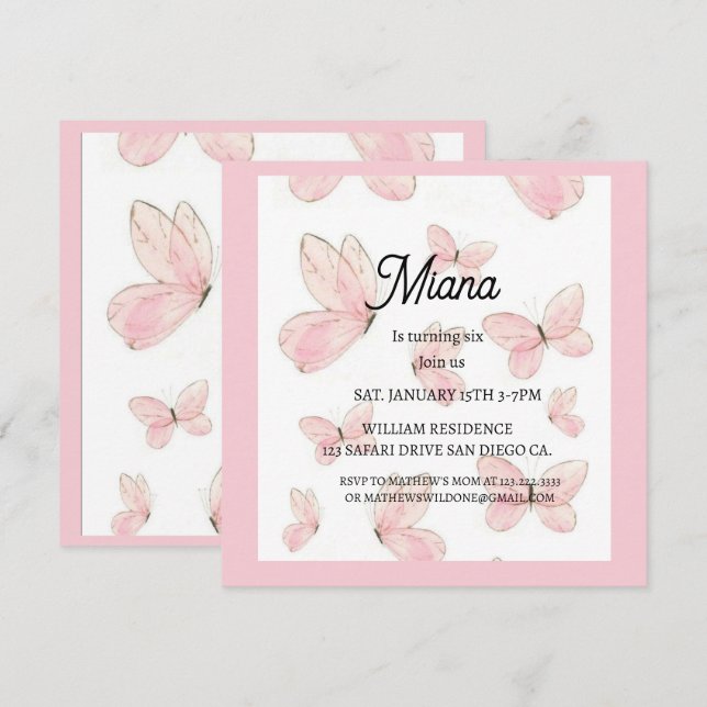 Birthday invitations inbjudningar (Fram/baksida)