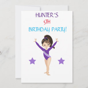 BIRTHDAY INVITATIONS ’LÅT OSS TUMBLE GYMNASTICS’ INBJUDNINGAR