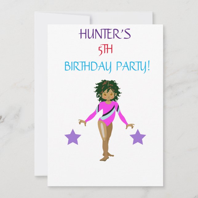BIRTHDAY INVITATIONS ’LÅT OSS TUMBLE GYMNASTICS’ INBJUDNINGAR (Framsida)
