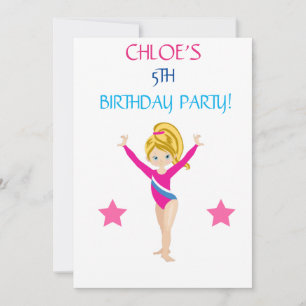 BIRTHDAY INVITATIONS ’LÅT OSS TUMBLE GYMNASTICS’ INBJUDNINGAR