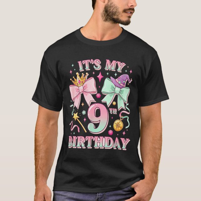 Birthday It's My 9th Birthday Cute Magical Princes T Shirt (Framsida)