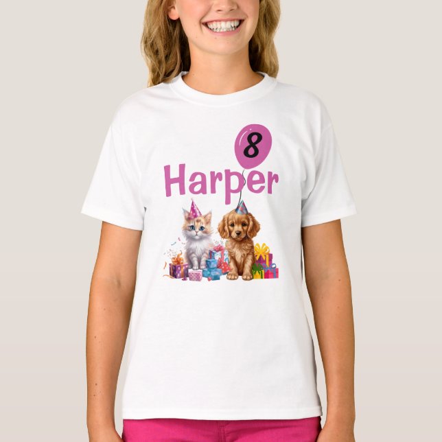 Birthday Kid Pawsome Party shirt T (Framsida)
