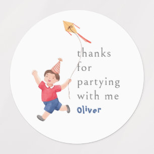Birthday Kids Party Boy Kite Tack Stickers