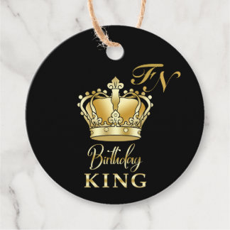 Birthday King Gold Crown Royal Monogram Luxury Gåvor Etiketter