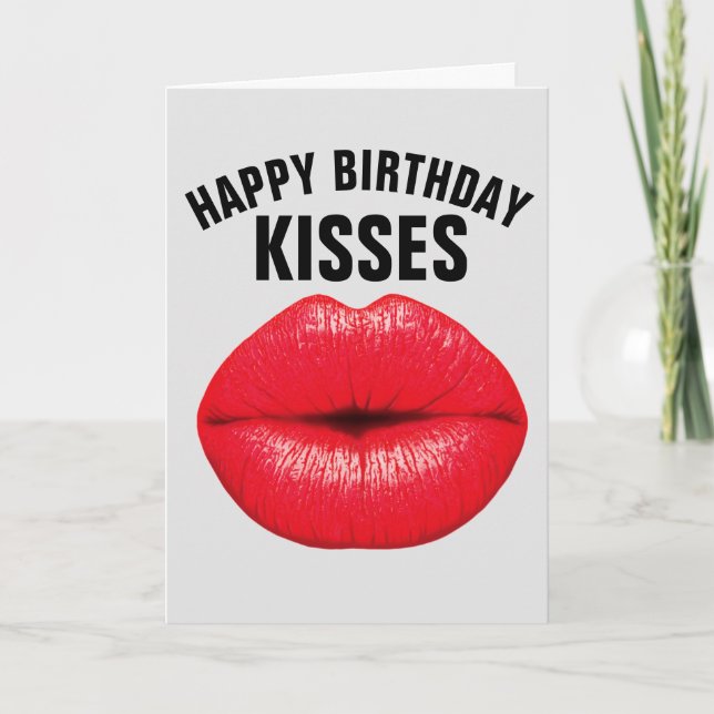BIRTHDAY KISSES FOR HIM GREETDS CARDS KORT (Framsida)