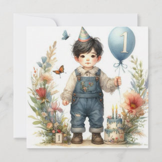 BIRTHDAY-KORT ~ 1 ÅRS Gammal pojke ~