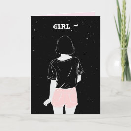 BIRTHDAY-KORT FÖR ANPASSADET GIRL TACK KORT