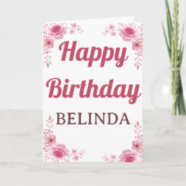 BIRTHDAY-KORT FÖR elegant ROSA BLOMMIGT Kort