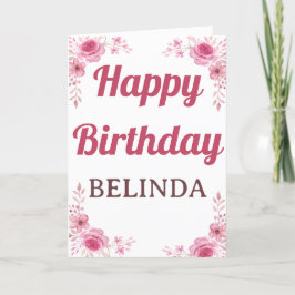 BIRTHDAY-KORT FÖR elegant ROSA BLOMMIGT Kort