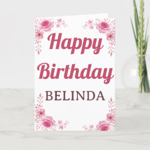 BIRTHDAY-KORT FÖR elegant ROSA BLOMMIGT Kort