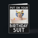 BIRTHDAY KOSTYM SPHYNX HAIRLESS CAT FUNNY CARD KORT<br><div class="desc">HAIRLESS CAT BATHDAY CARD</div>