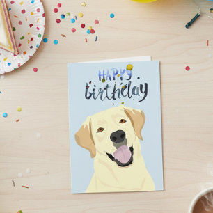 Birthday Labrador Lab Retriever Gult Kort