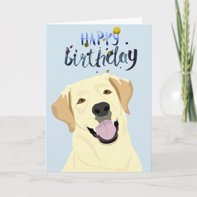 Birthday Labrador Lab Retriever Gult Kort (Framsida)