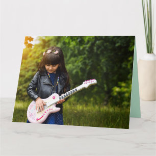 BIRTHDAY Little girl guitar kompis GREETING CARD Kort
