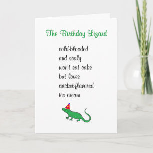 Birthday Lizard A Funny Grattis på födelsedagen Di Kort