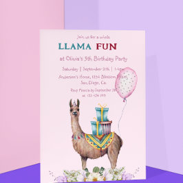 Birthday Llama Inbjudningar