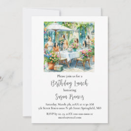 Birthday Lunch Chic Dam Inbjudningar