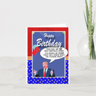 BIRTHDAY lustigt TRUMP (PERSONALIZE) Kort