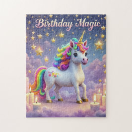 Birthday Magic poster Whimsical Unicorn-barn party Pussel