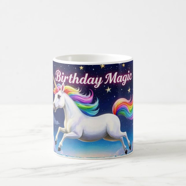 Birthday Magic Whimsical Unicorn tea mugg kopp (Center)