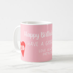 Birthday Mamma Red Heart Kaffemugg