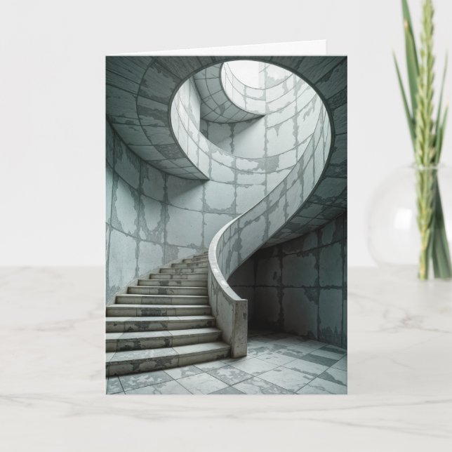 Birthday Marble Spiral Staircase Kort (Framsida)